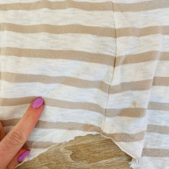Free People Striped Tank Top Cream Sz Small - Picture 11 of 13